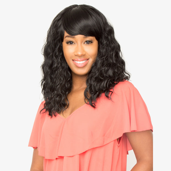 Abelle Celine Synthetic Medium Long Wavy Bang Wig