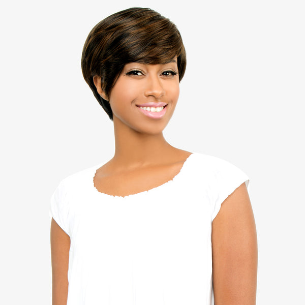 Abelle Jenner Synthetic Short Straight Bumped Feather Hair Wig