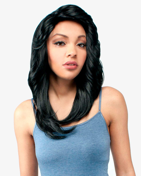 Abelle Synthetic Medium Long Straight Curled Fliped Bang Wig - Nadeju
