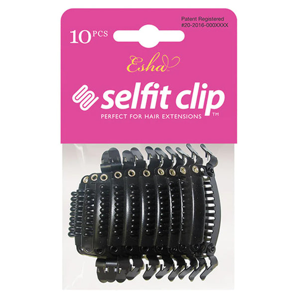 Esha Selfit Clip 10pcs Perfect For Hair Extensions (Black)
