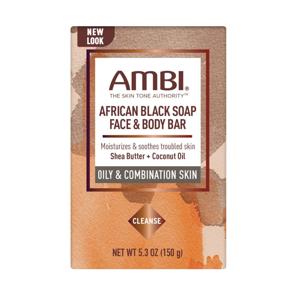 Ambi African Black Soap Face & Body Bar With Shea Butter 5.3oz