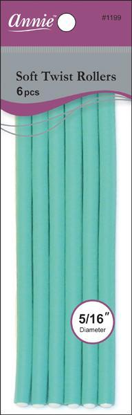 Annie 01199 Soft Twist Rollers, Green, 6 Count