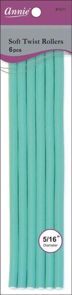 [Annie] Soft Twist Rollers #1211, 5/16???? X 10"6Pcs Greenn