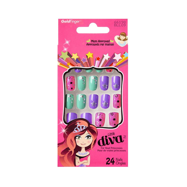 Gold Finger Little Diva Sticker Nails - Funny Face
