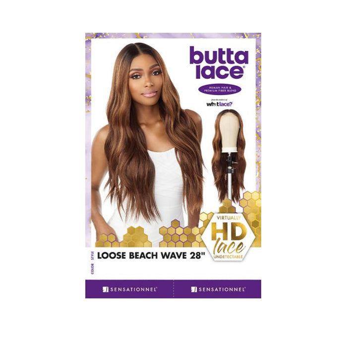 Sensationnel Human Hair Blend Butta Hd Lace Front Wig - Loose Beach Wave 28"