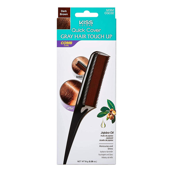 [Kiss] Quick Cover Gray Hair Touch Up Comb On #Cgc Temporary Color Dye [Cgc02 Dark Brown]