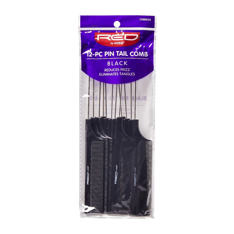 Red Pin Tail Comb Bulk - Black