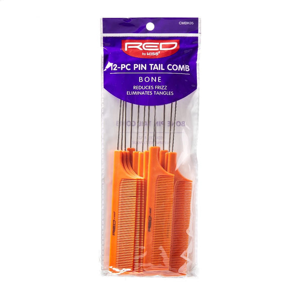 Red Pin Tail Comb Bulk - Bone