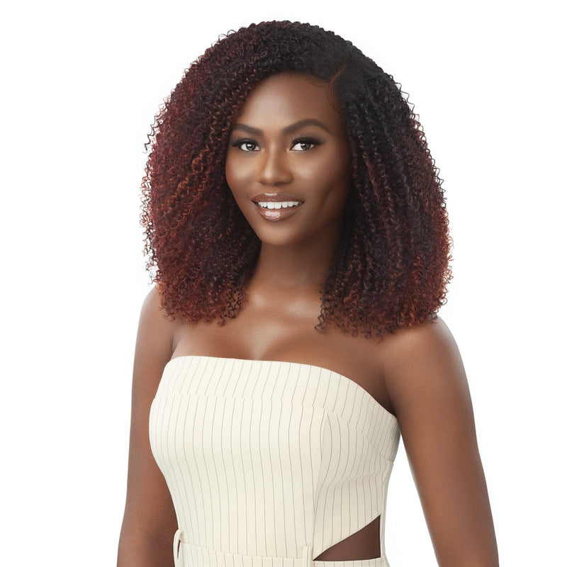 Outre Big Beautiful Human Hair Blend U Part Cap Leave Out Wig - Coily Fro 14