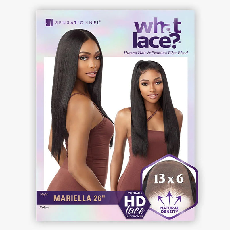 Sensationnel What Lace Human Hair Blended Center Part Lace Wig - Mariella 26"