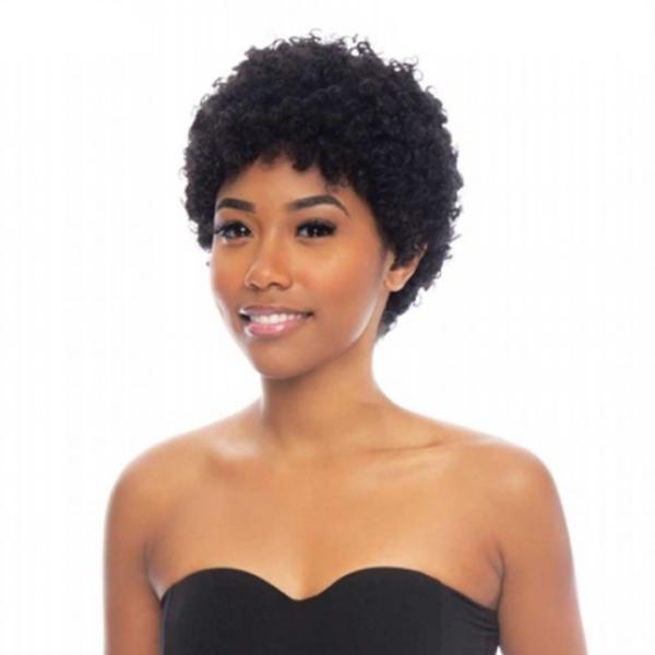 The Wig Black Pink 100% Human Hair Full Wig - Hhbw Coil Curl