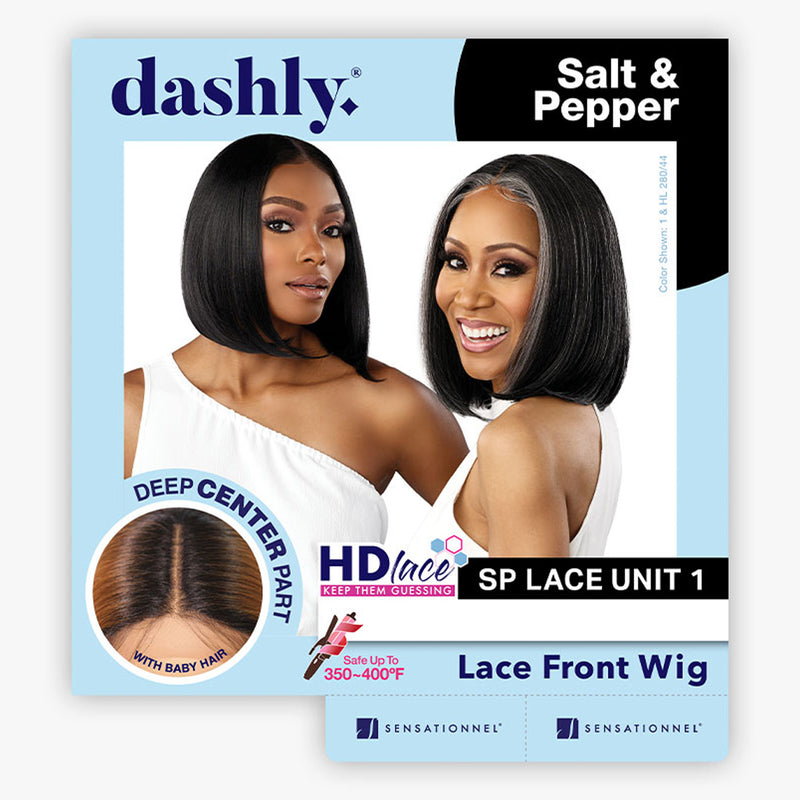 Sensationnel Synthetic Dashly Salt & Pepper Hd Lace Front Wig - Sp Lace Unit 1
