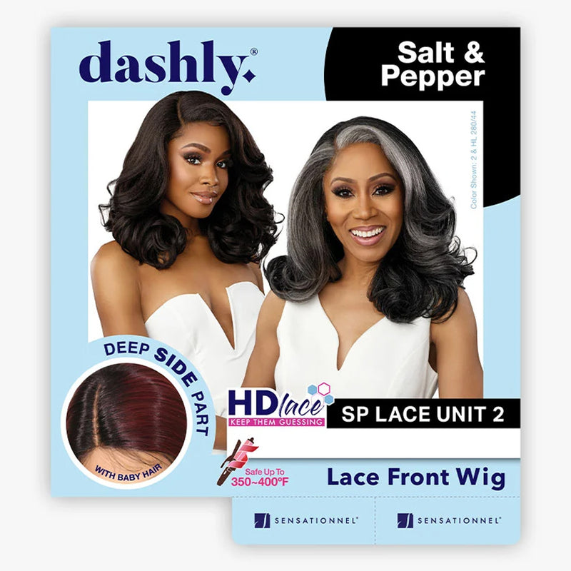 Sensationnel Synthetic Dashly Salt & Pepper Hd Lace Front Wig - Sp Lace Unit 2
