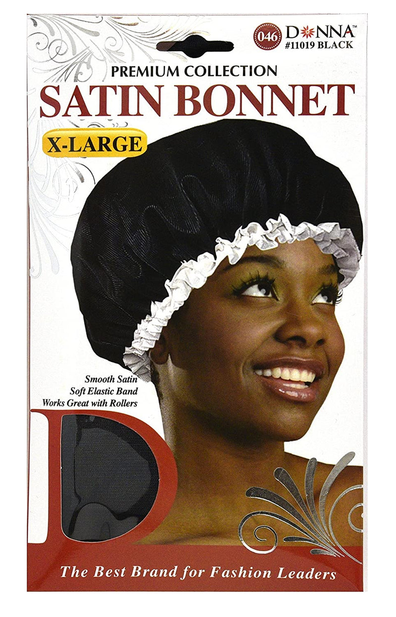 Donna Premium Collection X-Large Black Satin Bonnet