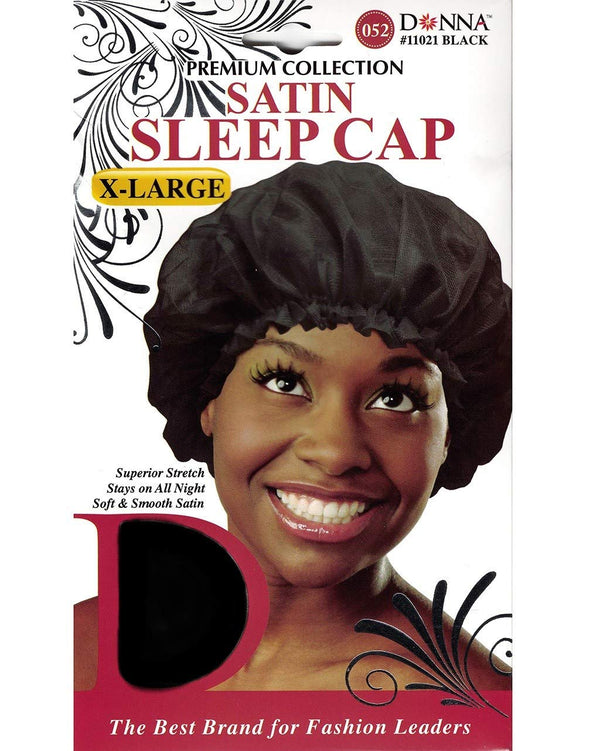 Donna Collection Xl Satin Sleep Cap Black #11021