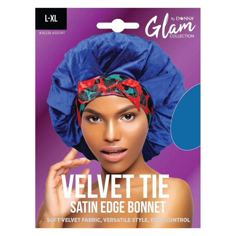 Donna Velvet Tie Satin Edge Bonnet L-xl