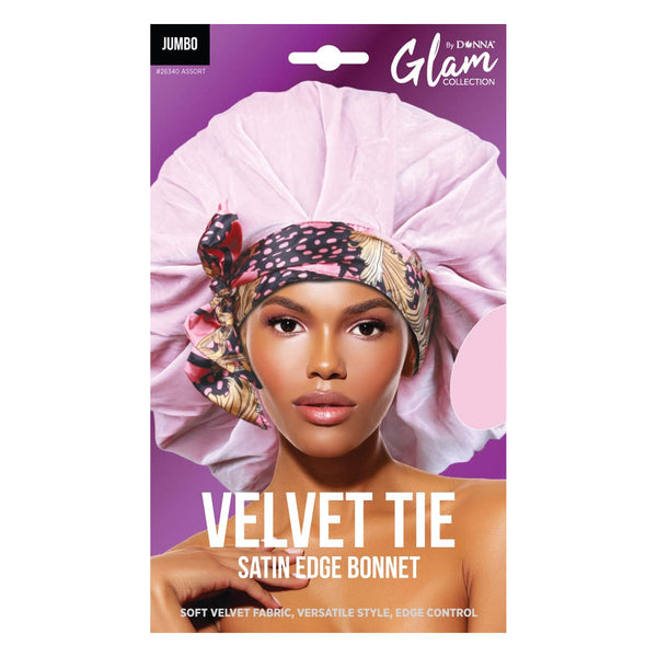 Donna Velvet Tie Satin Edge Bonnet Jumbo