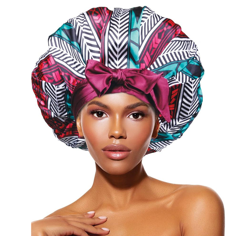 Donna Adjustable Tie Satin Bonnet L-xl