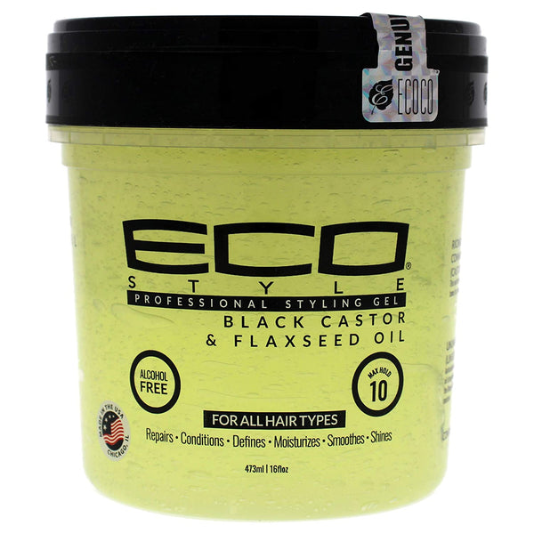 Eco Style Professional Styling Gel Black Castor & Flaxseed Oil