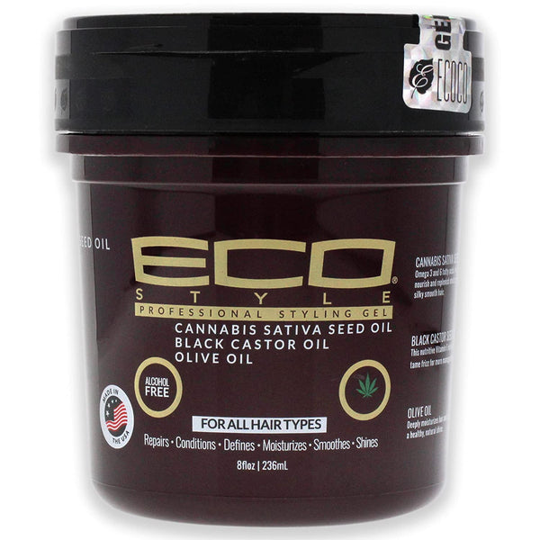 Eco Style Professional Styling Gel Cannabis Sativa Oil & Black Castor Oil & Oilve Oil