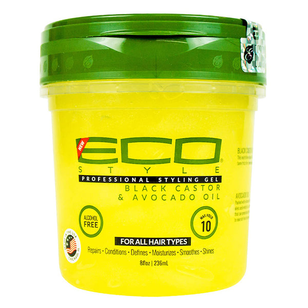 Eco Style Professional Styling Gel Black Castor & Avocado Oil