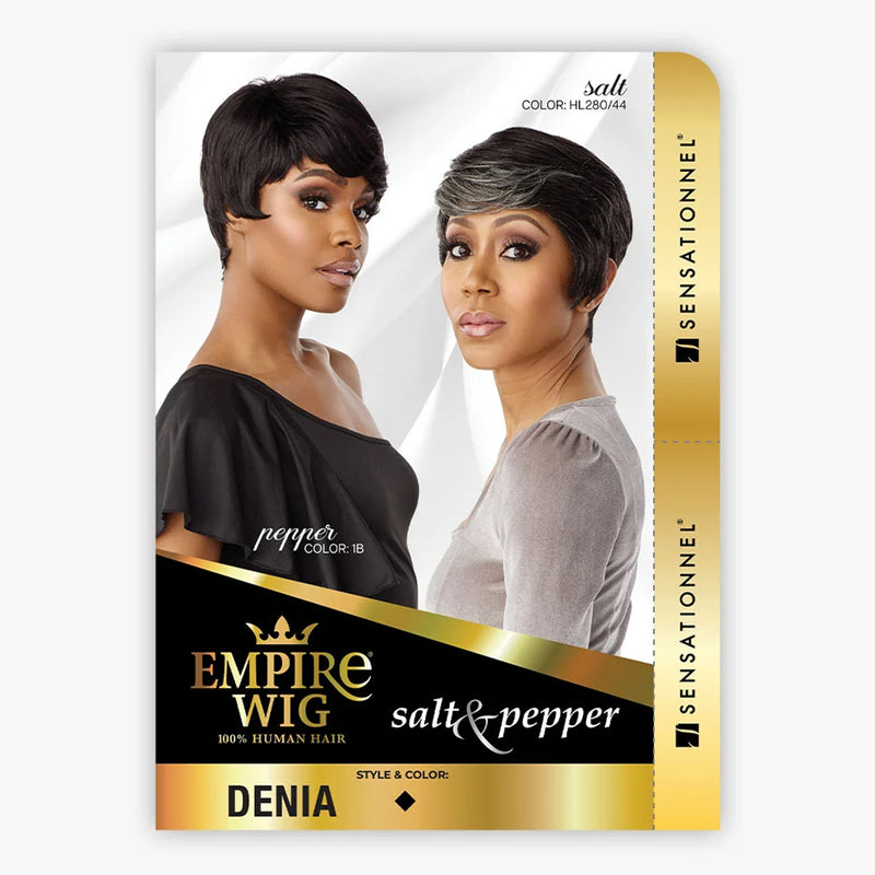 Sensationnel Empire Celebrity Human Hair Salt & Pepper Wig - Denia