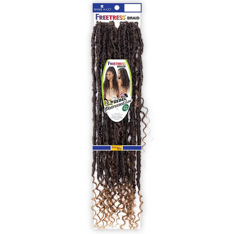 Shake N Go Freetress Braid Synthetic Hair - 2x Rebel Distressed Loc 22"