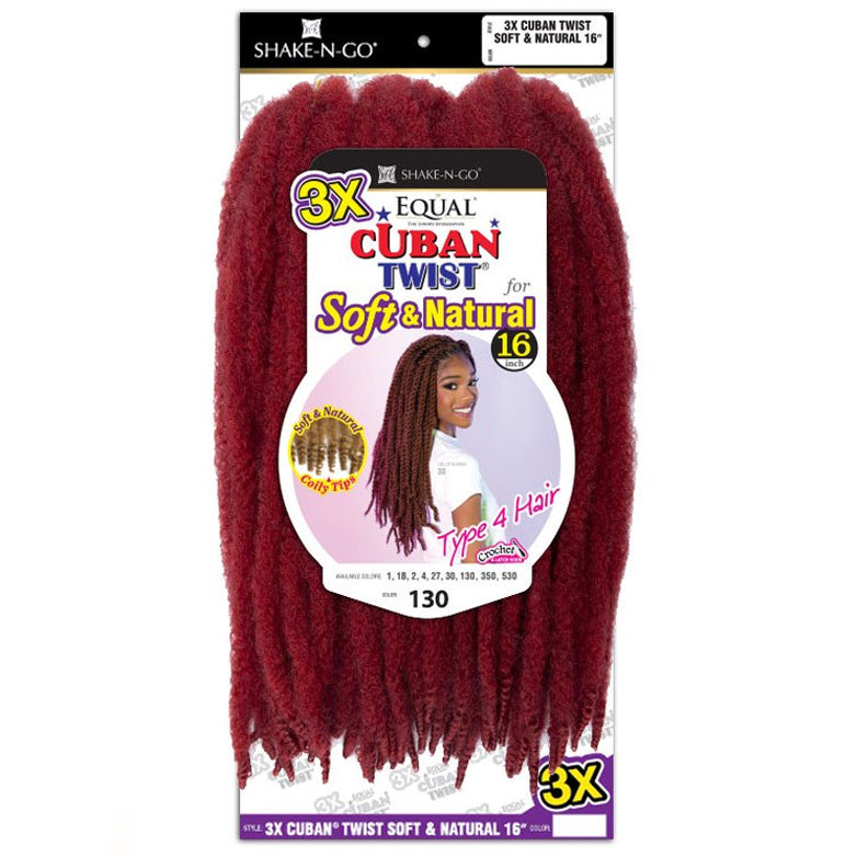 Shake N Go Freetress Equal Synthetic Braid - 3x Cuban Twist Soft & Natural 16"