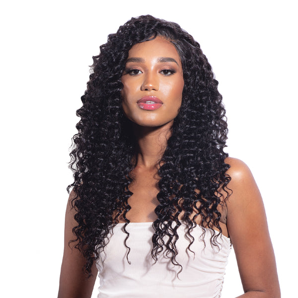 Shake N Go Virgin Remy Hair Weave Glossy 3 Bundles Deep Wave 12"14"16"