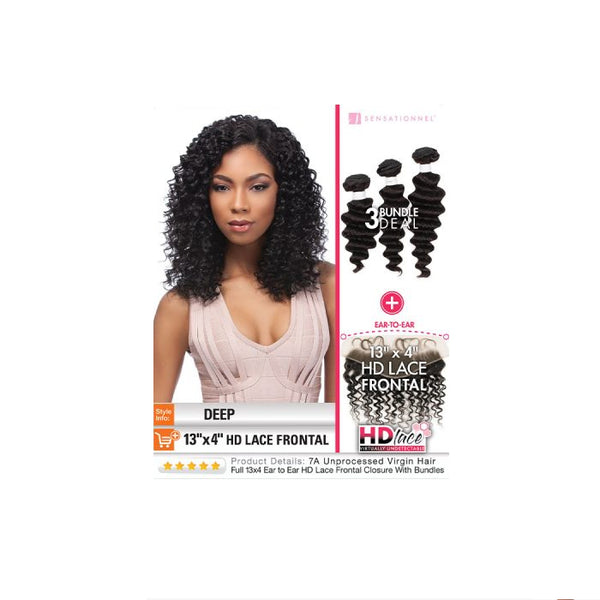 Sensationnel B&n 13x4 Hd Lace Frontal Bundle Deal Deep 10"