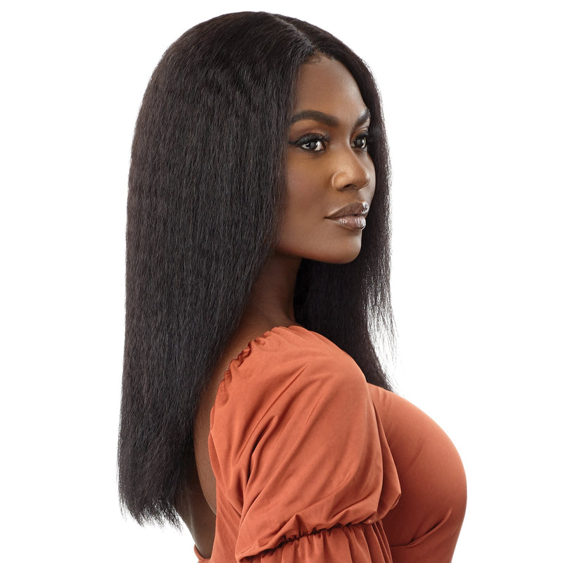Outre Mytresses Gold Label Blowout Human Hair Hd Lace Front Wig - Hh-kinky Straight 20