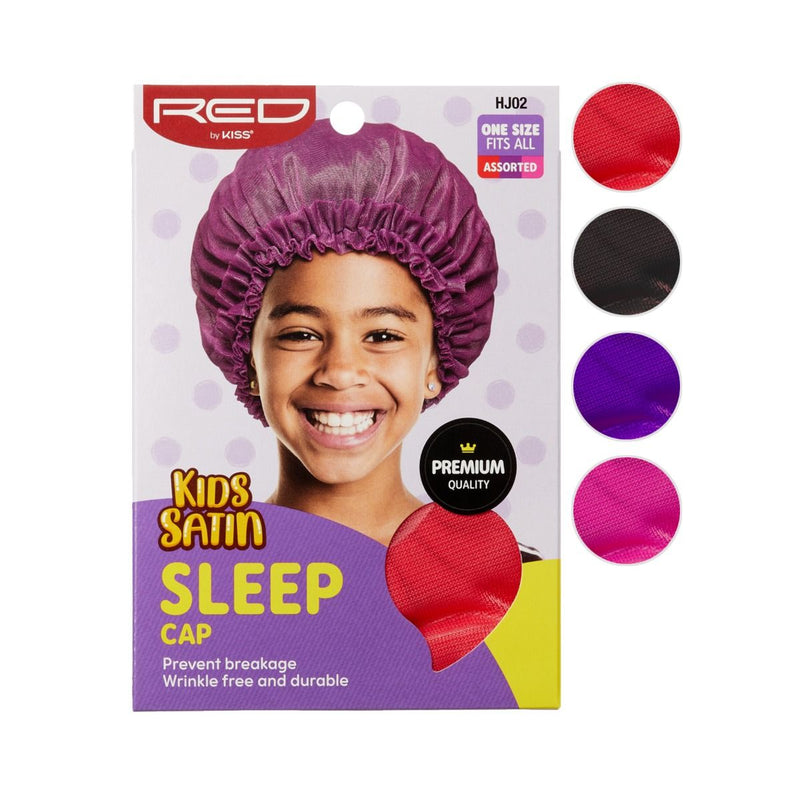 Red Kids Satin Sleep Cap - Assorted