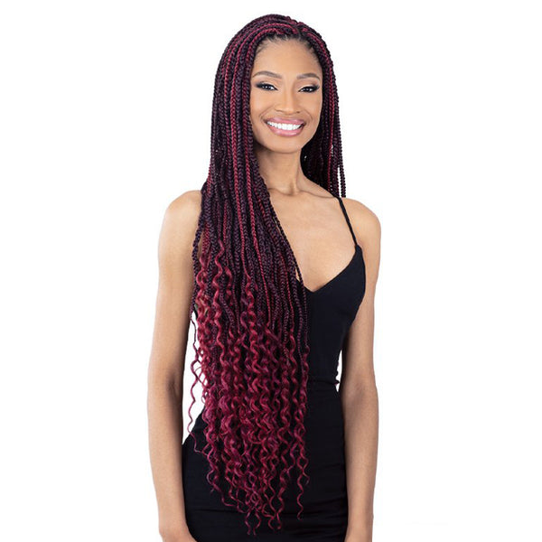 Freetress Synthetic Braid - Hippie Braid 30,Color Shown on Model: CHERRY WINE,Length : 30" Extra Long,Freetress Braid Hippie Braid 30" has 3 different curl lengths giving it the ultimate natural look!,They are also lightweight, easy to install, and style!,Pre-Looped Crochet.