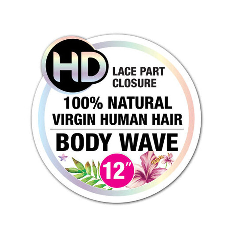 Shake-n-go Ibiza 100% Virgin Human Hair 2.25" X 4.5" Hd Lace Part Closure - Body Wave 12"
