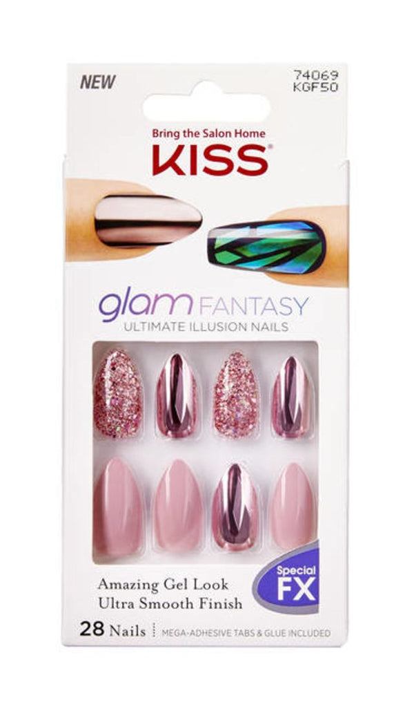 Kiss Glam Fantasy Ultimate Illusion Press On 28 False Nails Medium Kgf50 [1 Pack]