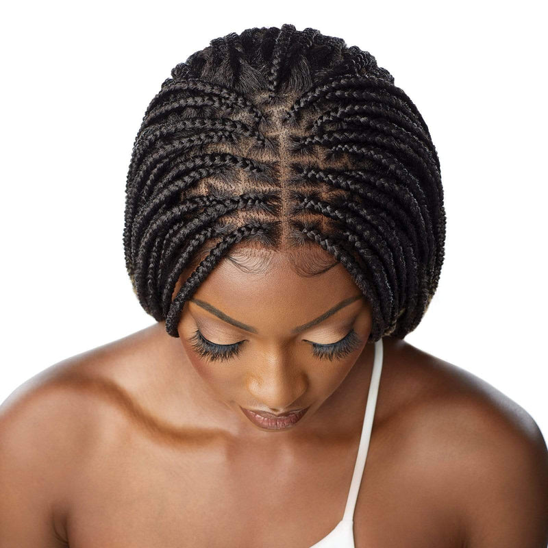 Outre Pre-braided Synthetic Hd Lace Front Wig - Knotless Square Part Braids