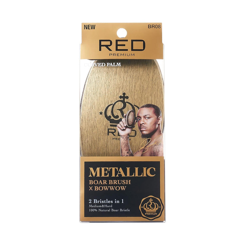 Red Premium Metallic Boar Brush