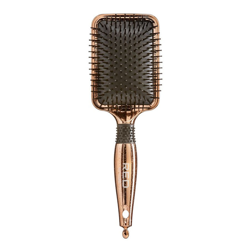 Red Blow Dry Friendly Lose Gold Paddle Brush Square