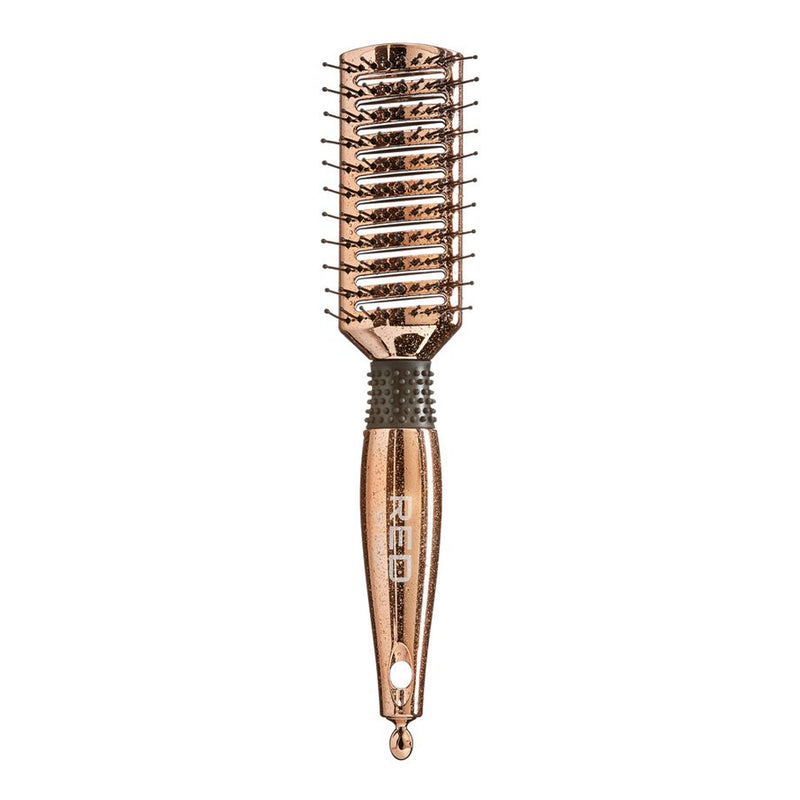 Red Blow Dry Friendly Lose Gold Paddle Brush Vent