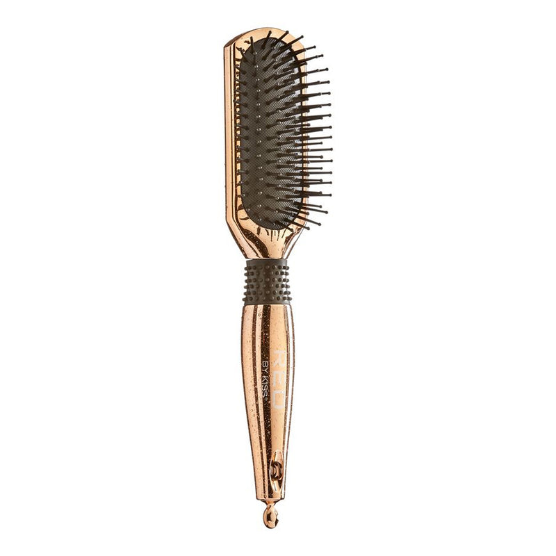 Red Blow Dry Friendly Lose Gold Paddle Brush Small Cushion