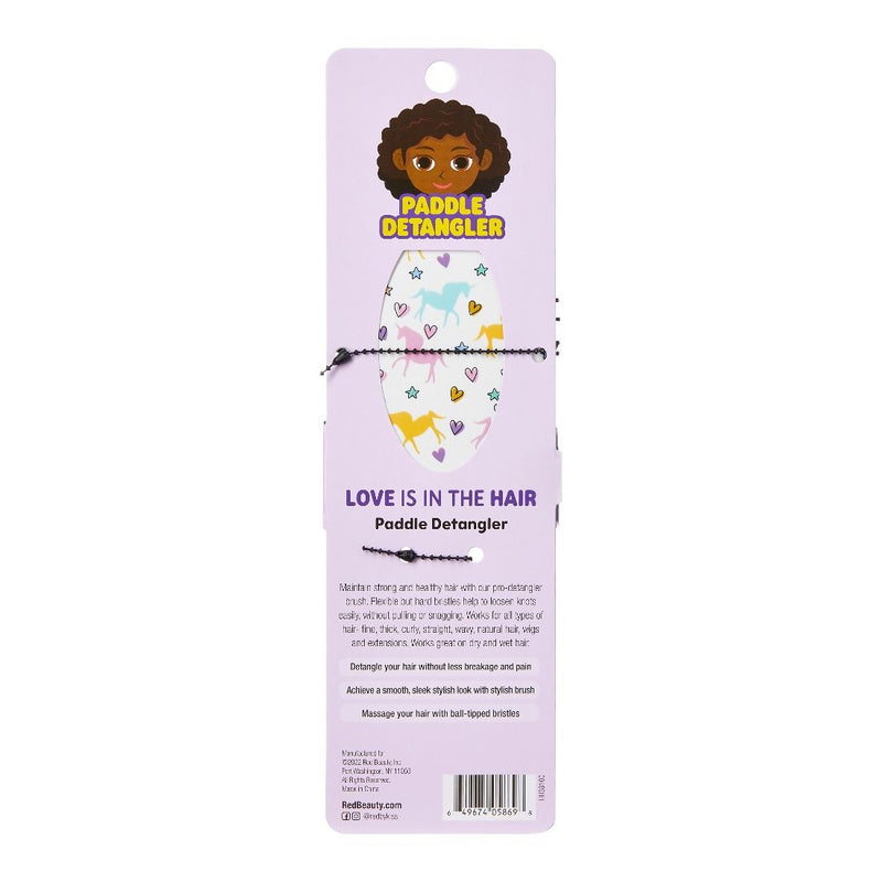 Red Paddle Detangler Brush Unicorn