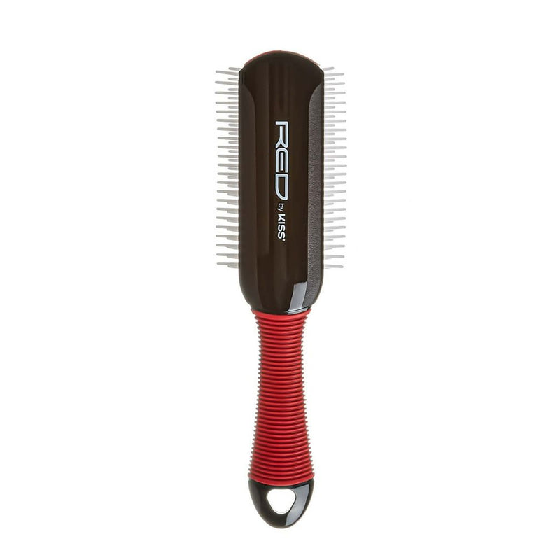 Red 9 Row Nonslip Detangle Brush Red