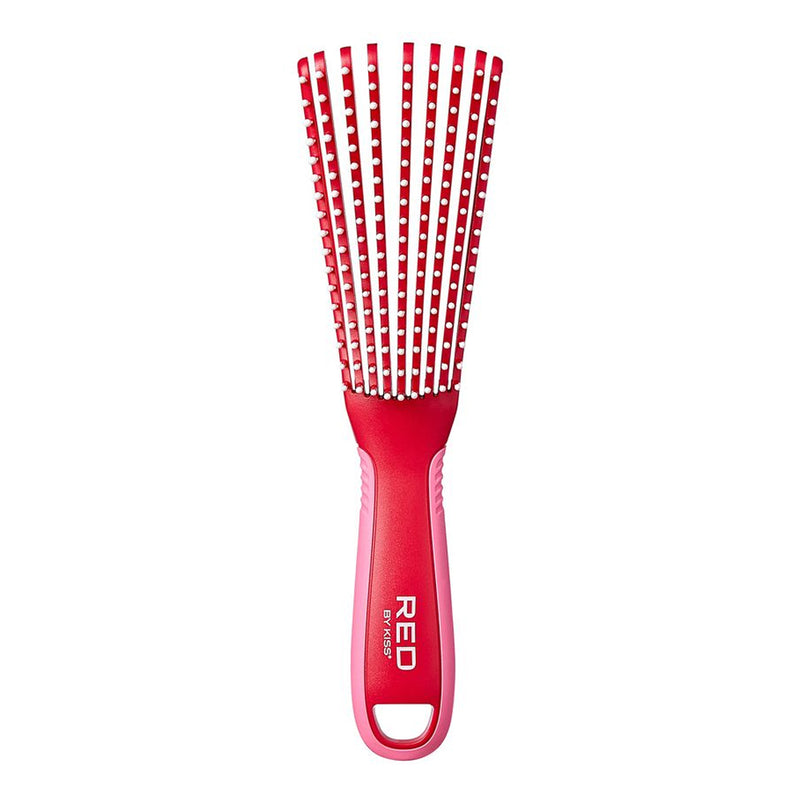 Red 9 Row Glide & Define Detangling Brush Scalp Care