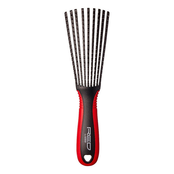 Red 9 Row Glide & Define Detangling Brush Flexible Black