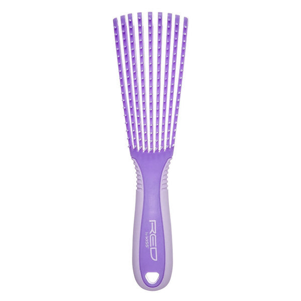 Red 9 Row Glide & Define Detangling Brush Flexible Purple