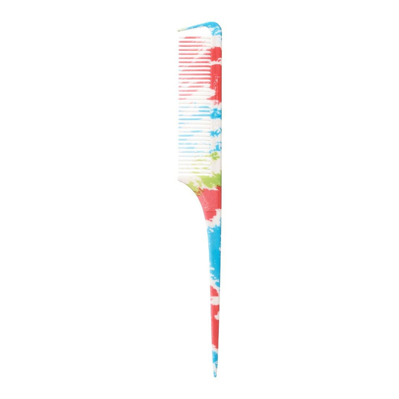 Red Red Tie-dye Parting Rat Tail Comb