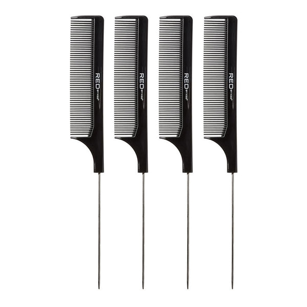 Red 12-pcs Pin Tail Comb - Black