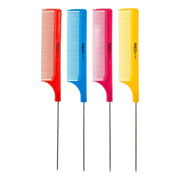 Red 12-pcs Pin Tail Comb - Assorted Color