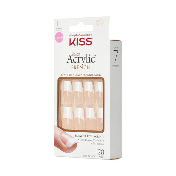 Kiss Salon Acrylic French 28 Nails Flexi-Fit