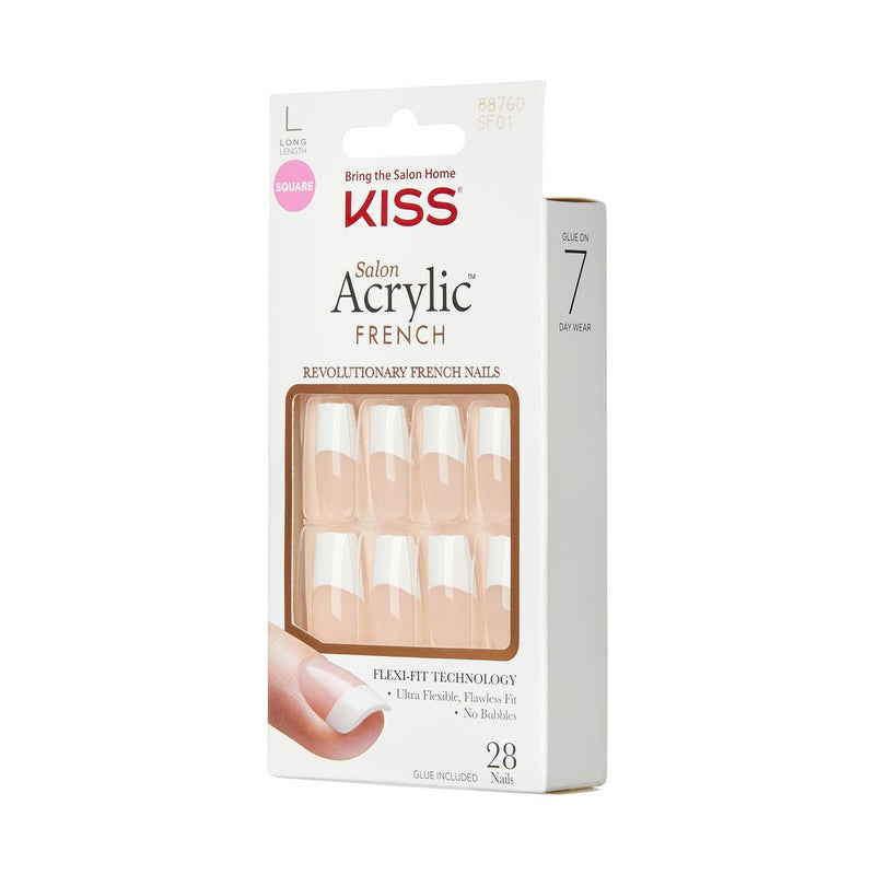Kiss Salon Acrylic French 28 Nails Flexi-Fit